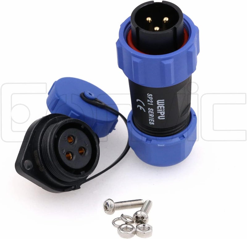 Eonvic Weipu SP21 2-12 Pin Male Plug Female Socket Flange Waterproof IP68 Connector Cable Industrial Circular Solar Electrical Connector (3Pin) - Image 5